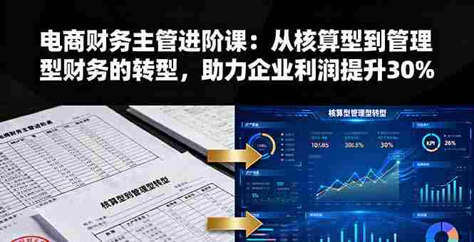 （16193期）电商财务主管进阶课：从核算型到管理型财务的转型，助力企业利润提升30%-有道网创