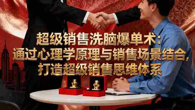 （16370期）超级销售洗脑爆单术：通过心理学原理与销售场景结合,打造超级销售思维体系-有道网创