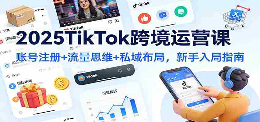 2025TikTok跨境运营课：账号注册+流量思维+私域布局，新手入局指南-有道网创