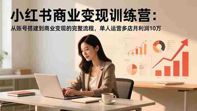 （16698期）小红书商业变现训练营：从账号搭建到商业变现的完整流程，单人运营多店月利润10万-有道网创