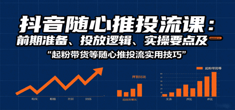 抖音随心推投流课：前期准备、投放逻辑、实操要点及起粉带货等随心推投流实用技巧-有道网创