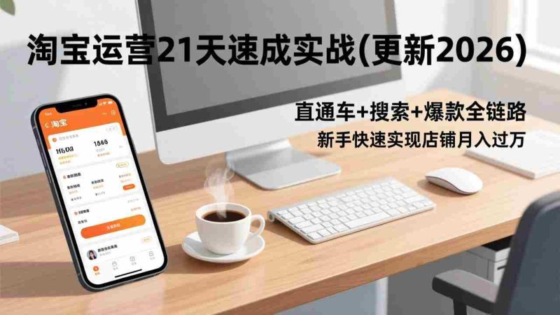 (17201期)淘宝运营21天速成实战(更新2026),直通车+搜索+爆款全链路,新手快速实现店铺月入过万-有道网创