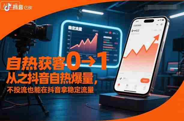 自热获客从0到1之抖音自热爆量，不投流也能在抖音拿稳定流量-有道网创