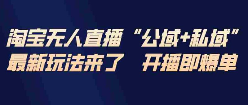 （17098期）淘宝无人直播最新玩法，包含私域和公域两种玩法-有道网创