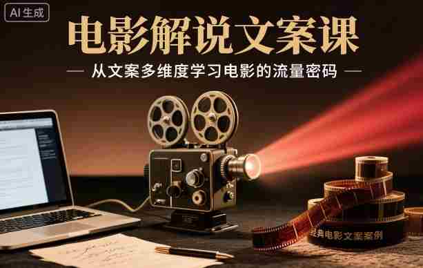 电影解说文案课，从文案多维度学习电影的流量密码-有道网创