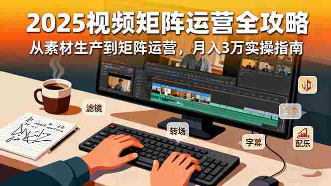 （16333期）2025短视频矩阵运营全攻略：从素材生产到矩阵运营，月入3万实操指南-有道网创