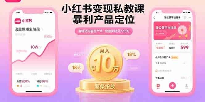 （15859期）小红书变现私教课，暴利产品定位，高转化内容生产术，快速实现月入10万-有道网创