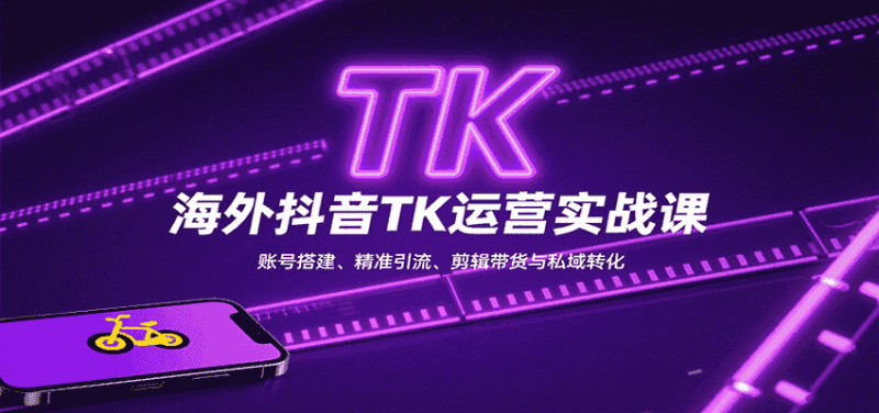 海外抖音TK运营实战课:账号搭建、精准引流、剪辑带货与私域转化-有道网创