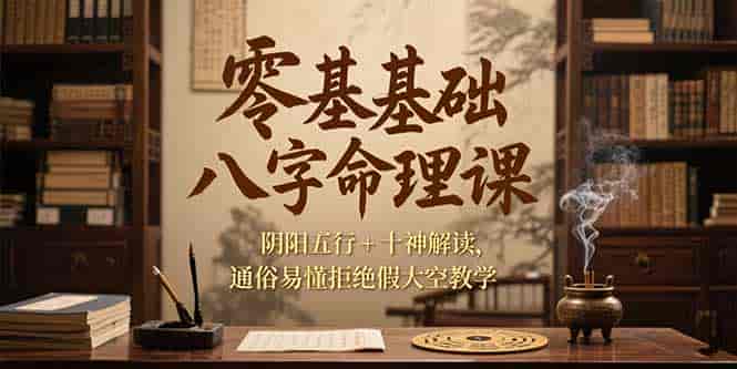（15283期）零基础八字命理课，阴阳五行+十神解读，通俗易懂拒绝假大空教学-有道网创