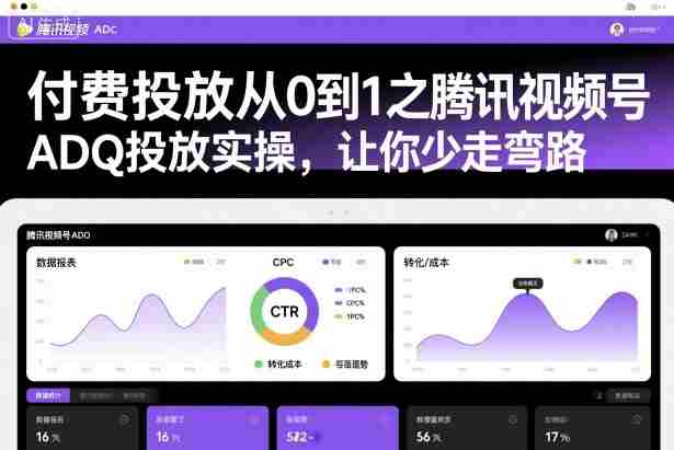 付费投放从0到1之腾讯视频号ADQ投放实操，让你少走弯路-有道网创