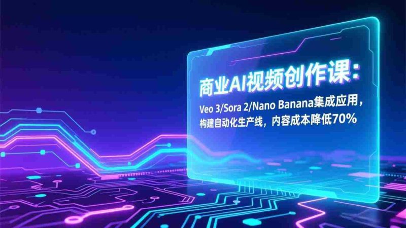 (17070期)商业AI视频创作课:Veo 3/Sora 2/Nano Banana集成应用,构建自动化生产线,内容成本降低70%-有道网创