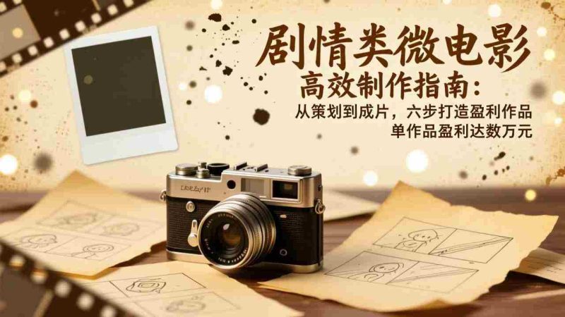 (17086期)剧情类微电影高效制作指南:从策划到成片,六步打造盈利作品,单作品盈利达数万元-有道网创