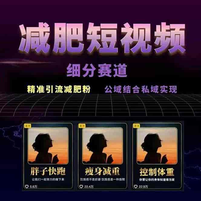 图片[2]-减肥短视频运营实战课：含素材制作、剪映教学，讲精准引流、变现设计与内容模板技巧