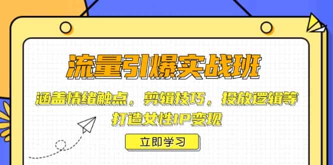 （14008期）流量引爆实战班，涵盖情绪触点，剪辑技巧，投放逻辑等，打造女性IP变现-有道网创