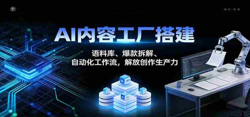 AI内容工厂搭建:语料库、爆款拆解、自动化工作流,解放创作生产力-有道网创