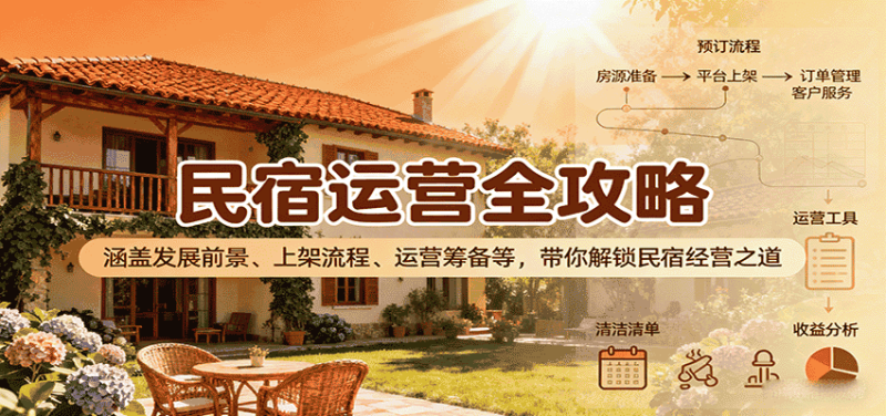 民宿运营全攻略:涵盖发展前景、上架流程、运营筹备等,带你解锁民宿经营之道-有道网创