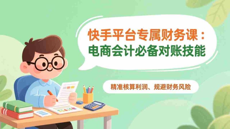 （17167期）快手平台专属财务课：电商会计必备对账技能，精准核算利润、规避财务风险-有道网创