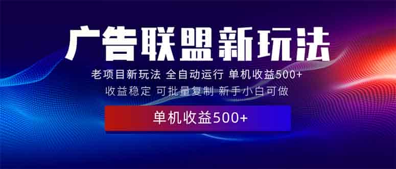 （13965期）2025全新广告联盟玩法 单机500+课程实操分享 小白可无脑操作-有道网创