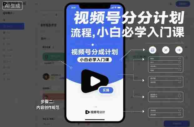 视频号分成计划实操流程，小白必学入门课-有道网创