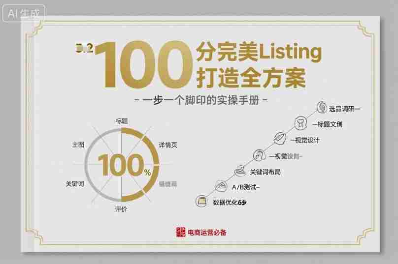 100分完美Listing打造全方案，想要完美listing必须是需要一步一个脚印的-有道网创