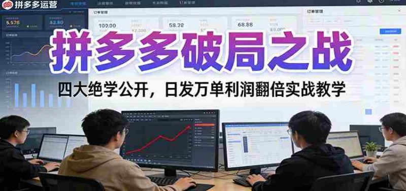 拼多多破局之战：四大绝学公开，日发万单利润翻倍实战教学-有道网创
