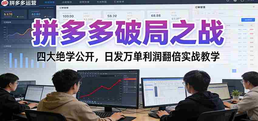 拼多多破局之战:四大绝学公开,日发万单利润翻倍实战教学-有道网创