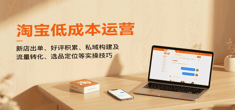 淘宝低成本运营，新店出单、好评积累、私域构建及流量转化、选品定位等实操技巧-有道网创