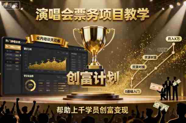 演唱会票务项目教学，业内培训天花板，帮助上千学员创富变现-有道网创