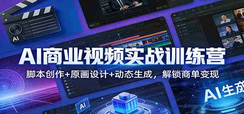 AI商业视频实战训练营：脚本创作+原画设计+动态生成，解锁商单变现-有道网创