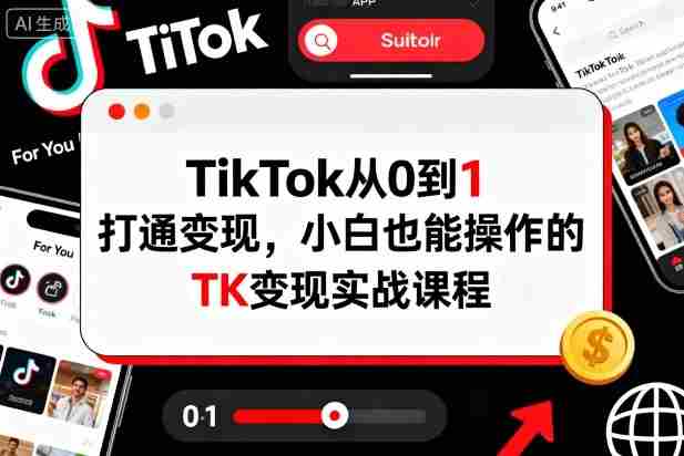 TikTok从0到1打通变现，小白也能操作的TK变现实战课程-有道网创