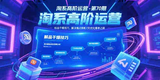 (15307期)淘系高阶运营-第70期,标品干爆技巧,解决难点策略,大佬操盘方法-有道网创