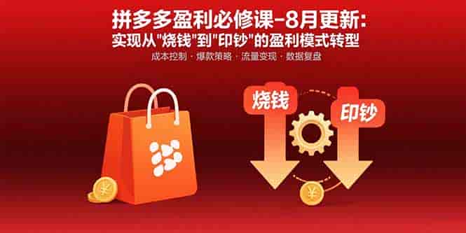 (15771期)拼多多盈利必修课-8月更新:突破运营瓶颈 实现从烧钱到印钞的盈利模式转型-有道网创
