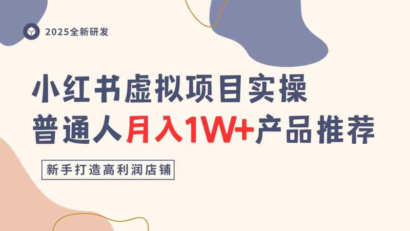 小红书虚拟项目实操指南，普通人月入1W+产品推荐，直接抄-有道网创