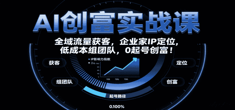 AI创富实战课：企业家IP定位，全域流量获客，低成本组团队，0起号创富！-有道网创