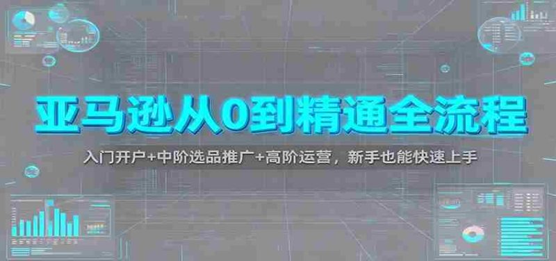 亚马逊从0到精通全流程：入门开户+中阶选品推广+高阶运营，新手也能快速上手-有道网创