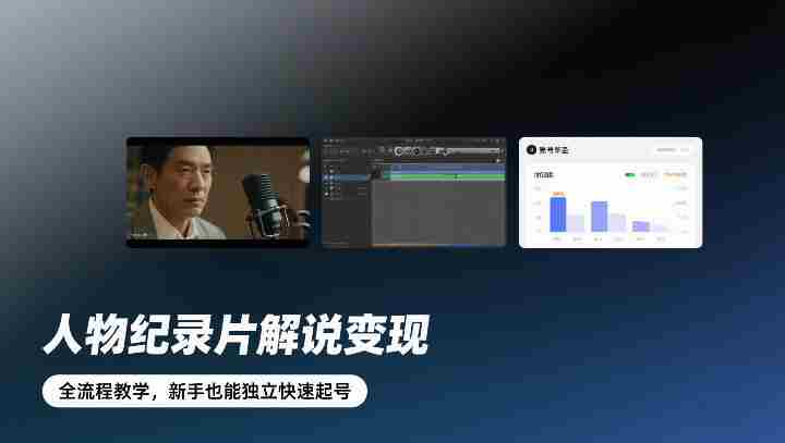 人物纪录片解说变现,全流程教学,新手也能独立快速起号-有道网创