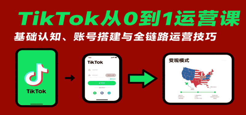TikTok从0到1运营课：基础认知、账号搭建与全链路运营技巧-有道网创