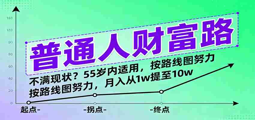 普通人财富路：不满现状？按路线图努力，月入从1w提至10w，55岁内适用-有道网创