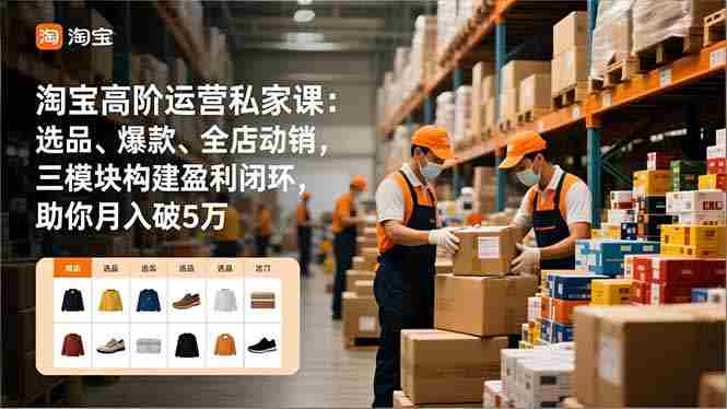 （16934期）淘宝高阶运营私家课：选品、爆款、全店动销，三模块构建盈利闭环，助你月入破5万（更新12月）-有道网创