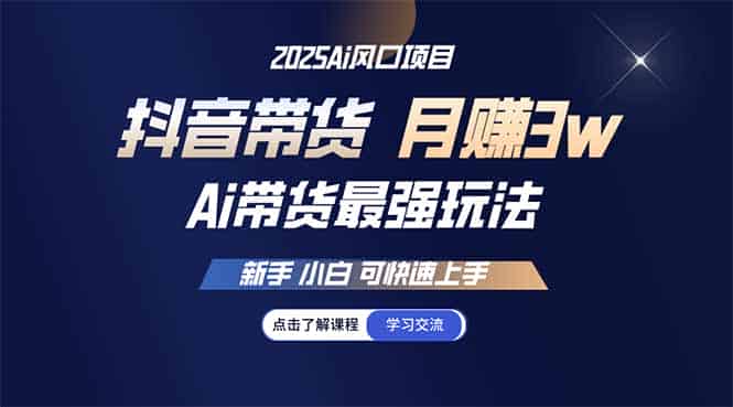 （14457期）25年直播最强玩法 抖音带货 月入3w+新手小白可快速上手-有道网创
