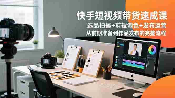 （16752期）快手短视频带货速成课，选品拍摄+剪辑调色+发布运营，从前期准备到作品发布的完整流程-有道网创