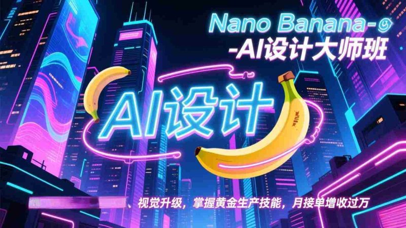 (17141期)Nano Banana-AI设计大师班,修图合成、广告创作、视觉升级,掌握黄金生产技能,月接单增收过万-有道网创