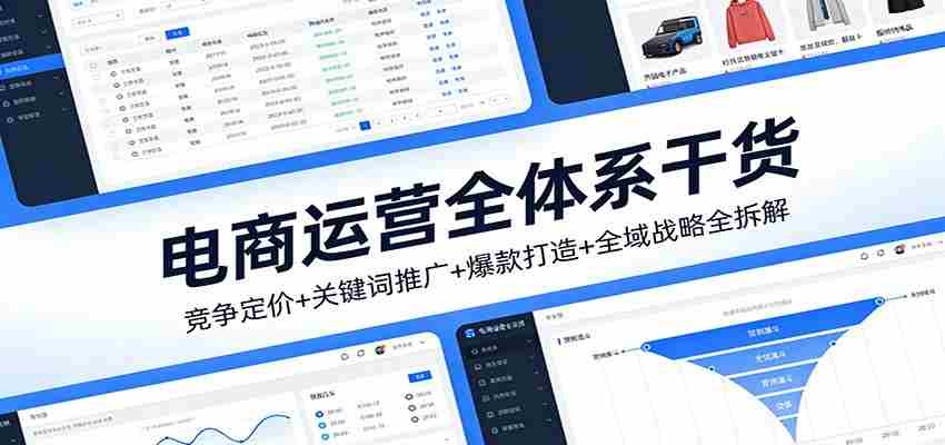 电商运营全体系干货，竞争定价+关键词推广+爆款打造+全域战略全拆解-有道网创