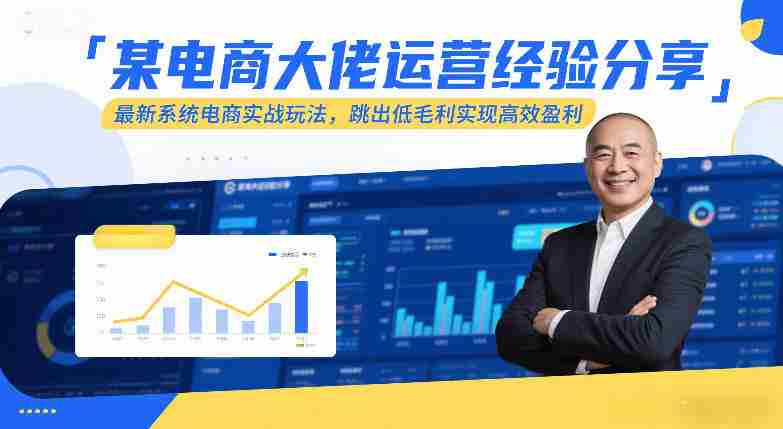 某电商大佬运营经验分享，最新系统电商实战玩法，跳出低毛利实现高效盈利-有道网创