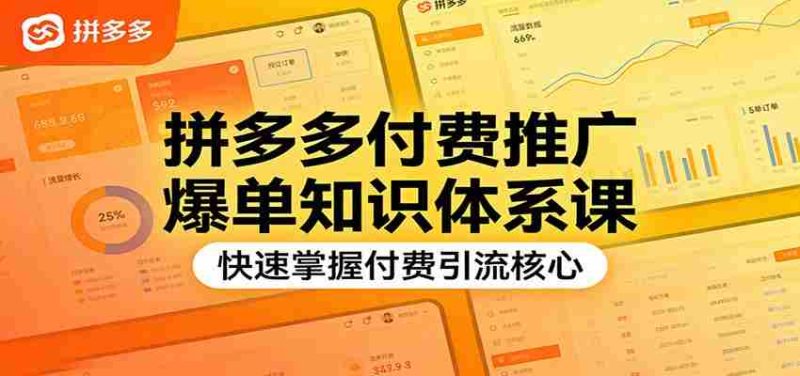 拼多多付费推广爆单知识体系课，快速掌握付费引流核心-有道网创