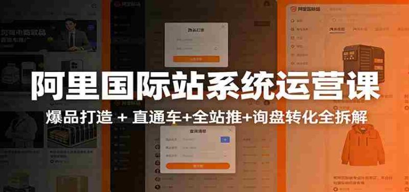 阿里国际站运营实战课：从店铺布局到TOP10旺铺，数据化运营，推广全攻略-有道网创