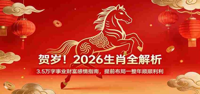 贺岁!2026生肖全解析,3.5万字事业财富感情指南,提前布局一整年顺顺利利-有道网创
