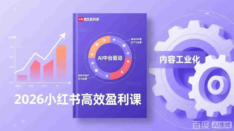 (17291期)2026小红书高效盈利课,流量双引擎+内容工业化+AI中台驱动,构建可复制的千万级营收模型-有道网创