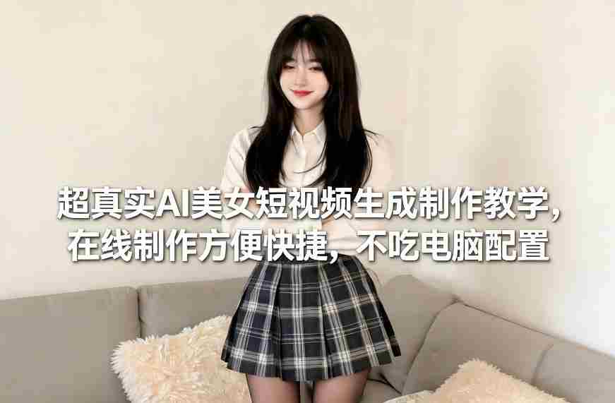 超真实AI美女短视频生成制作教学，在线制作方便快捷，不吃电脑配置，快速起号涨粉-有道网创
