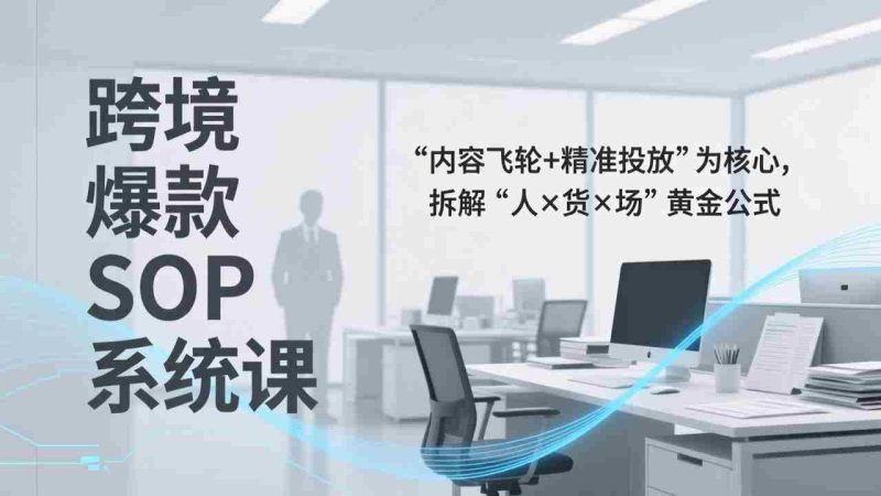 （17370期）跨境爆款SOP系统课，“内容飞轮+精准投放”为核心，拆解“人×货×场”黄金公式-有道网创